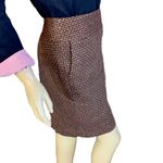 Loft ANN TAYLOR BROWN, TAN & BURGUNDY ACRYLIC BLEND TWEED SKIRT (10) Photo 3