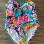 Kona Sol  Tropical One Piece Corset Back Swimsuit size XL Photo 0