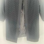 Coldwater Creek  Open Front Crochet Lace Long Line Jacket Black size 14 Photo 4