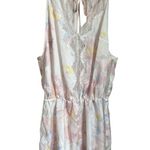Victoria's Secret Victoria Secret Georgette Satin Romper in Floral Ivory Base Pink Blue Size M Photo 1