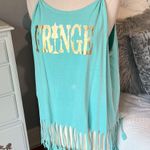 Comfort Colors Tank Fringe Swim Coverup Shirt Womens Medium Beach Top Photo 2