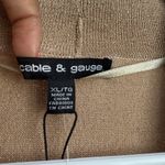 Cable & Gauge Cable & Gauge Cardigan XL Womens Open Front Metallic Gold Duster Knit Sweater Photo 3