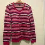 Talbots  Pink Fair Isle Patterned Cardigan Large Photo 1
