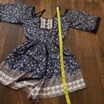 Xhilaration Womens Medium Romper Jumper Shorts Hippie Cold Shoulder Blue. Photo 8