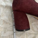 Massimo Dutti Massimo‎ Dutti Maroon Suede Ankle Strap Black Leather Chunky Heels Size 6.5/37 Photo 12