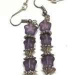 Violets beads dangle earrings handmade by MunandMe Photo 0
