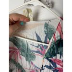 Japna  Kimono Cover Up Women's One Size White Tropical Floral Print Lightweight Photo 4