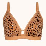 Lively Women’s Leopard Print Busty Bralette Size 1 or 32DD 32DDD 34D 34DD Tan Photo 0