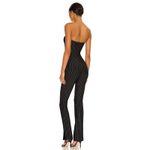 superdown  Kristina Jumpsuit One Piece Womens Small Black Pinstripe Photo 2