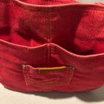 Roxy  Tote Bag Y2k Red Corduroy Front and Back Pockets Double Handle Straps Vtg. Photo 4