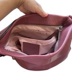 Coach Burgundy Pebbled Leather Zipper Closure Duffle Crossbody Shoulder Bag Photo 6