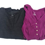 Sonoma Lot of 2 Womens Long Sleeve Henley Shirt Size Large Photo 0
