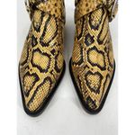Chloé Chloe Rylee Python Snakeskin Print Leather Buckle Pointed Toe Ankle Boots 37 Photo 5