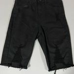 Wild Fable Black Distressed Denim Bermuda Jean Shorts Bottoms Size 0 🖤 Photo 0