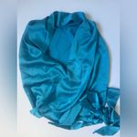 Women’s turquoise silky wraps side tie halter top new size small Blue Photo 5