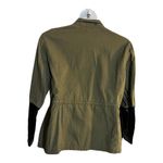 Charlotte Russe Green Military Jean Jacket Plus Size 2X Faux Leather Sleeve Photo 1