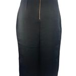 Closet Black Asymmetrical Button Front Pencil Cut Knee Length Wrap Skirt Size 6 Photo 1