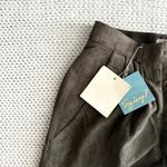 Toffs Brown Grey Leather Spiegel Deadstock High Rise Straight Leg Pants 10 New Photo 3