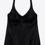 ZARA Satin Bustier Mini Dress LARGE Black Lingerie Style open back Seamed NEW Photo 12