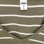 Old Navy LUXE Olive Green and White V-Neck Tunic Tee Photo 2