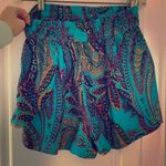 Paisley Print Women Shorts Blue Size M Photo 0