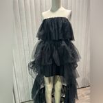 AMTIOUS tulle cool strapless dress ✨ Black Size M Photo 7
