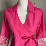 Lilly Pulitzer  | Vibrant Pink Cotton Floral Wrap Top Sz 2 Photo 1