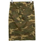 BLANK NYC NEW Brown Green Tan Camo Camouflage Denim Midi Skirt Womens Size 24 Photo 1
