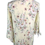 H&M  Yellow Spring Floral Shift Dress Tie Sleeves Wedding Guest Baby Shower Dress Photo 3