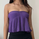 SheIn  Purple Tube Top‎ Ruched Sleeveless Sparkle Party Club Top Size M Photo 0
