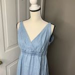 Anthropologie  blue chambray‎ sleeveless maxi dress size 6 denim boho equestrian Photo 2