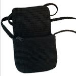 Chateau  Small Black Knit Zipper and Fold over Front Flap Mini Purse Photo 1