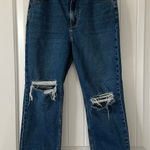 Abercrombie & Fitch Ankle Straight Ultra High Rise Distressed Jeans 4/27 Curve Photo 0