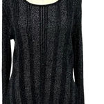 Harley Davidson Metallic Silver Black Ribbed Knit‎ Pullover Sweater Size XL Photo 0