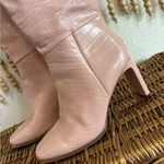 Altar'd State Altar’d State Light Pink Faux Leather Snake Knee High Heeled Boho Western Boots Photo 2