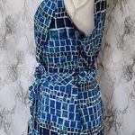 ECI  tonal blue chiffon ruffle trim dress size 14 Photo 3