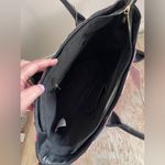 Trina Turk  Narcissus Tote NWT Double Handled Shoulder Strap Navy Pink Floral Lux Photo 9