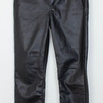 Gap  Womens High Rise Leather Straight Leg Pants Black Size 6 Short Grunge Edgy Photo 0