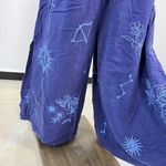 Johnny Was NWOT  Wide Leg Embroidered Floral Pants Size XL Blue Elastic waist Photo 8