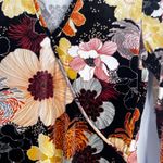 Current Project Black Floral Choker Cut Out Faux Wrap Fitted Top Size Small Photo 3