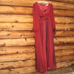 Mac Duggal 67873 Womens Sheer Blouson Sleeve Surplice Gown Photo 6