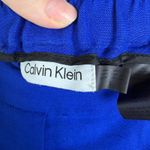 Calvin Klein  Blue Linen Blend Pants Size 14 Coastal Office Trousers Minimalist Photo 6