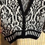 Jamie Scott Vintage 1990s Y2K Black White William Morris Pattern Cardigan Small Photo 6