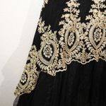 Lucci Lu NWT Abby Paris Black Gold Tulle Mermaid Crystal Embellished Gown 10 Photo 8