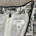 Ann Taylor VTG LOFT Paris toile Black and White France Print A-Line Midi Dress Vintage Photo 4