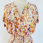 Poupette St. Barth short sleeve floral multi button front midi dress NEW Photo 6