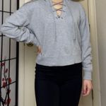 LA Hearts Light Grey Gray Lace-Up Pullover Hoodie Jacket Sweatshirt | Photo 0