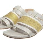 Donald Pliner Donald J Pliner ᪥ Dara Mesh Wedge Leather Sandals ᪥ Silver Gold Metallic ᪥ 8.5M Photo 6