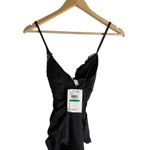 BECCA by Rebecca virtue Becca Delilah Clare Plunge One-Piece Swimsuit Black Embroidered Size Large Photo 9