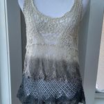 American Eagle Outfitters Cream Navy Dip Dye Crocheted Tank Top Swim Cover Up XS Photo 8